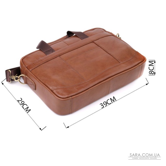 Чоловічий діловий портфель з натуральної шкіри Vintage 23038 Коричневий Чоловічий діловий портфель з натуральної шкіри Vintage 23038 Коричневий