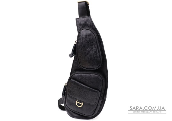Чоловіча сумка через плече із зернистої натуральної шкіри Vintage 22964 Чорний Чоловіча сумка через плече із зернистої натуральної шкіри Vintage 22964 Чорний