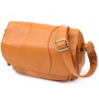 Вместительная повседневная сумка из натуральной кожи для женщин Vintage 22968 Рыжий