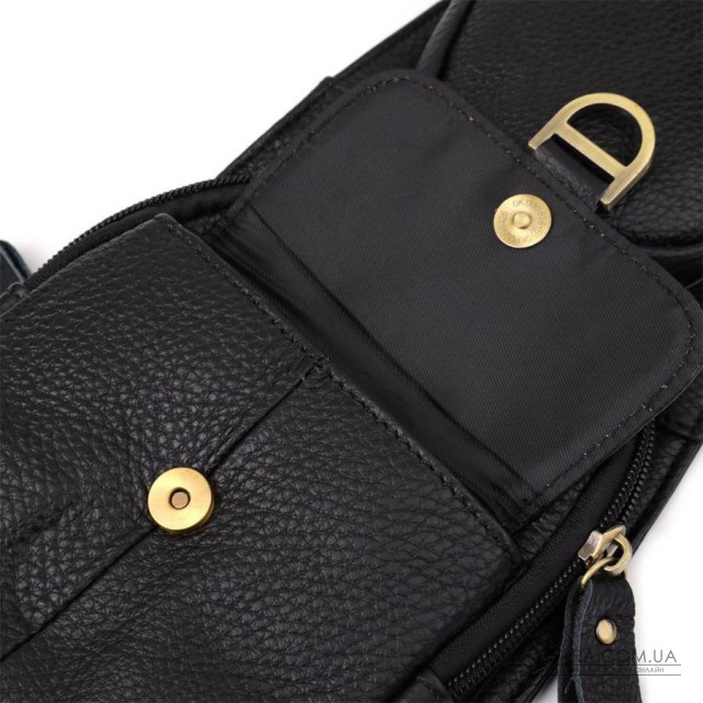 Мужская сумка через плечо из зернистой натуральной кожи Vintage 22964 Черный Мужская сумка через плечо из зернистой натуральной кожи Vintage 22964 Черный