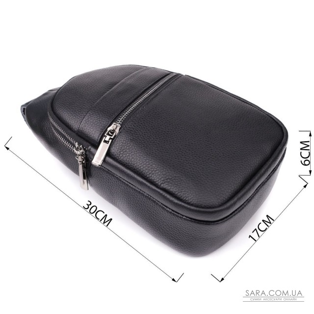 Мужская сумка через плечо из натуральной кожи Vintage 23018 Черный Мужская сумка через плечо из натуральной кожи Vintage 23018 Черный