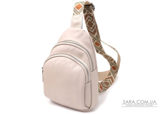 Сумка-слинг из натуральной кожи для женщин Vintage 22936 Белый