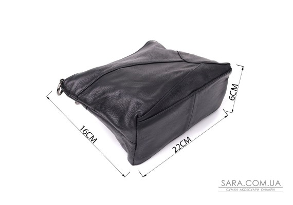 Небольшая женская сумка с двумя ремешками из натуральной кожи Vintage 23014 Черный