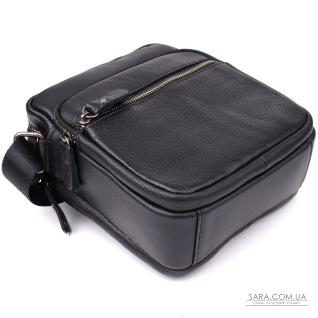 Вместительная мужская сумка на плечо из натуральной кожи Vintage 23022 Черный Вместительная мужская сумка на плечо из натуральной кожи Vintage 23022 Черный