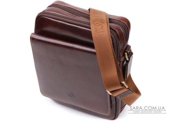 Чоловіча сумка з кишенями з гладкої натуральної шкіри Tony Perotti 20856_1 (9148-17 moro) Коричневий