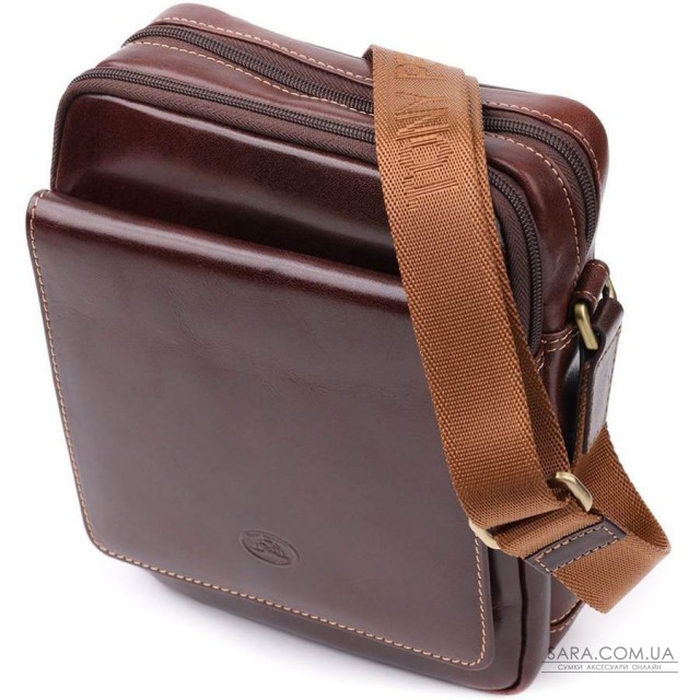 Чоловіча сумка з кишенями з гладкої натуральної шкіри Tony Perotti 20856_1 (9148-17 moro) Коричневий Чоловіча сумка з кишенями з гладкої натуральної шкіри Tony Perotti 20856_1 (9148-17 moro) Коричневий