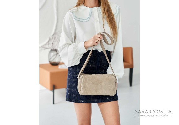 Замшевая женская сумка «Feit» бежевая WeLassie