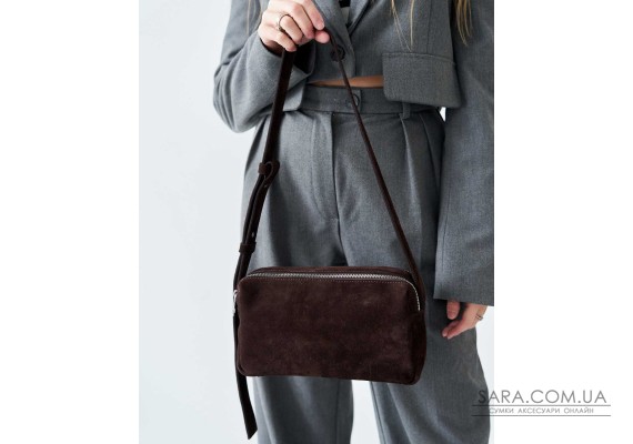 Замшевая женская сумка «Feit» шоколадная WeLassie