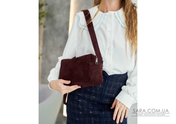 Замшевая женская сумка «Feit» бургунди WeLassie