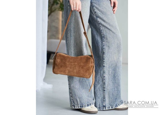 Замшевая женская сумка «Feit» карамельная WeLassie