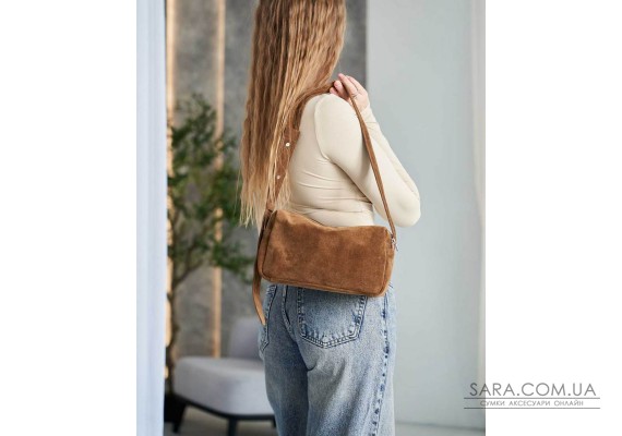 Замшевая женская сумка «Feit» карамельная WeLassie