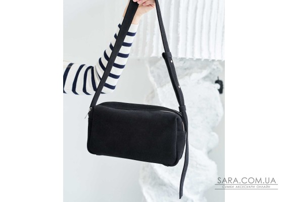 Замшевая женская сумка «Feit» черная WeLassie