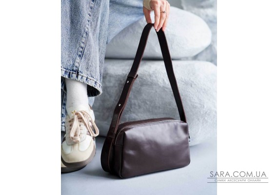 Кожаная женская сумка «Feit» шоколадная WeLassie