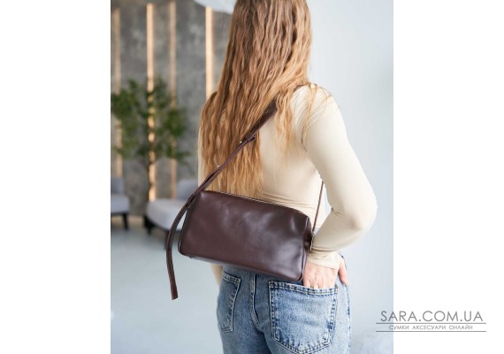 Кожаная женская сумка «Feit» шоколадная WeLassie