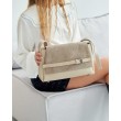 Женская сумочка «Лилит» совставкой натуральный замш бежевая WeLassie