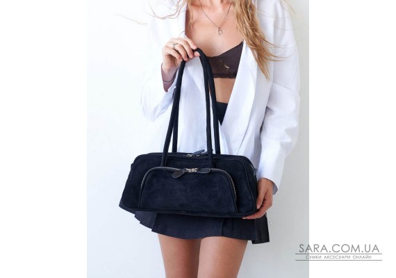 Замшевая  женская сумка «Alexa»  черная WeLassie