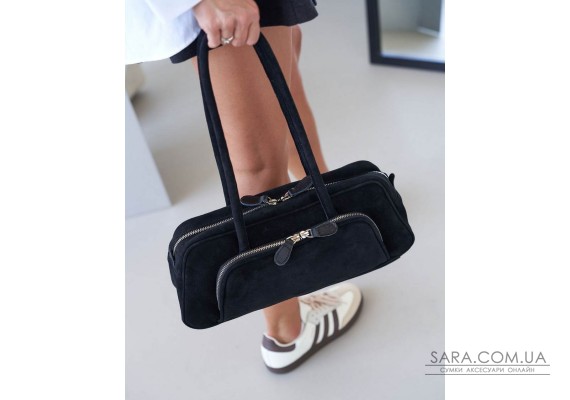 Замшевая  женская сумка «Alexa»  черная WeLassie