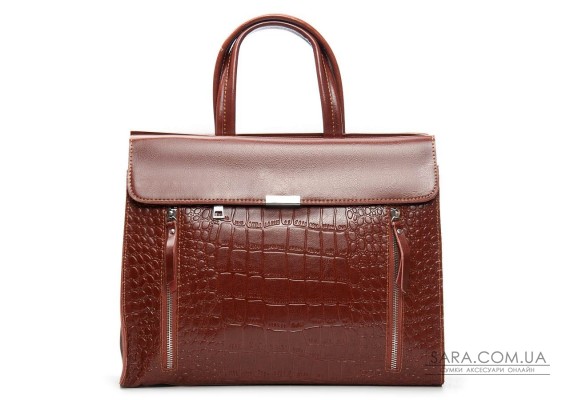 Сумка Женская Классическая кожа ALEX RAI 5052 camel croco