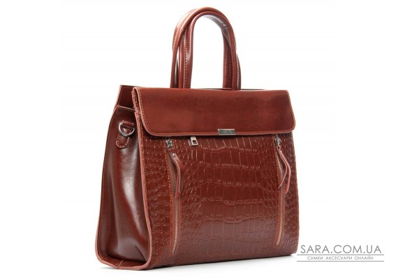 Сумка Женская Классическая кожа ALEX RAI 5052 camel croco