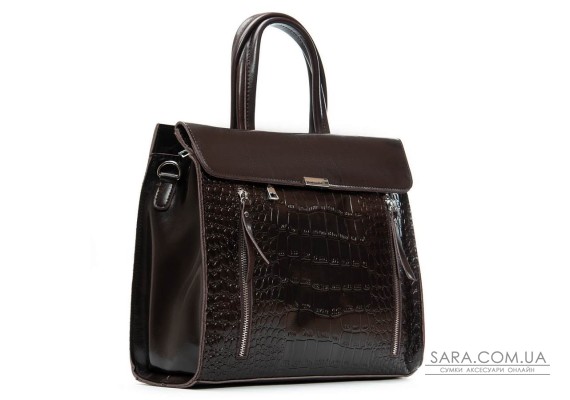 Сумка Женская Классическая кожа ALEX RAI 5052 brown croco