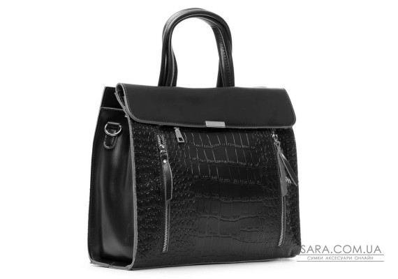 Сумка Женская Классическая кожа ALEX RAI 5052 black croco