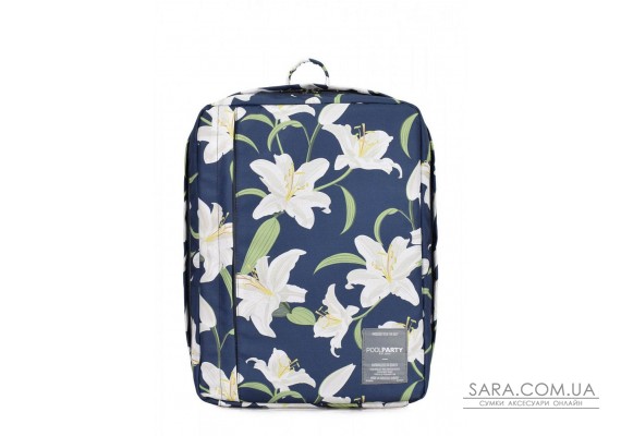 Рюкзак для ручної поклажі POOLPARTY Airport 40x30x20см Wizz Air / МАУ з ліліями (airport-lily)