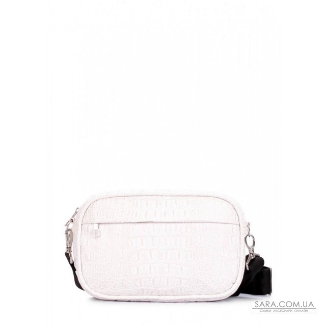 Біла сумка з ременем на плече POOLPARTY Capsule зі штучної шкіри (capsule-croco-pearl) Біла сумка з ременем на плече POOLPARTY Capsule зі штучної шкіри (capsule-croco-pearl)