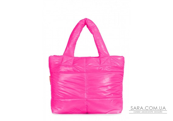 Дута стьобана сумка POOLPARTY Fluffy неонова малинова (fluffy-neon-pink)