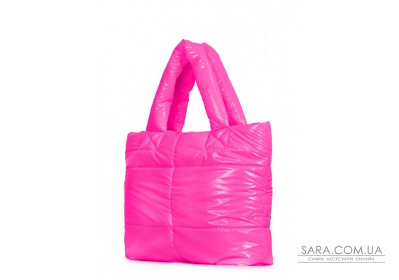 Дута стьобана сумка POOLPARTY Fluffy неонова малинова (fluffy-neon-pink)