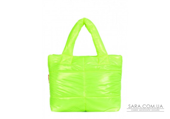 Дута стьобана сумка POOLPARTY Fluffy неонова салатова (fluffy-neon-salad)