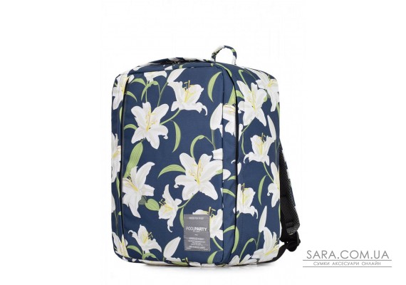 Рюкзак для ручної поклажі POOLPARTY Airport 40x30x20см Wizz Air / МАУ з ліліями (airport-lily)
