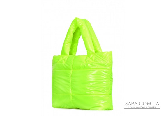 Дута стьобана сумка POOLPARTY Fluffy неонова салатова (fluffy-neon-salad)