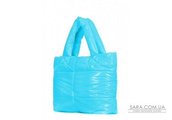 Дута стьобана сумка POOLPARTY Fluffy неонова блакитна (fluffy-neon-blue)