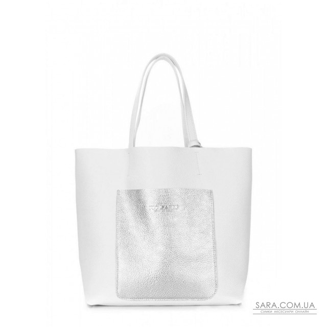 Жіноча шкіряна сумка POOLPARTY Mania біла (mania-white-silver) Жіноча шкіряна сумка POOLPARTY Mania біла (mania-white-silver)