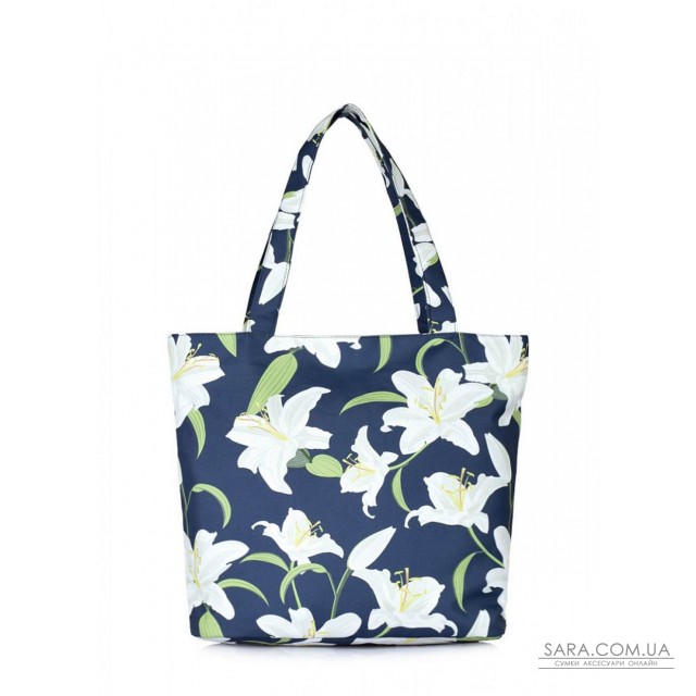 Жіноча текстильна сумка POOLPARTY Select з ліліями (select-lily) Жіноча текстильна сумка POOLPARTY Select з ліліями (select-lily)
