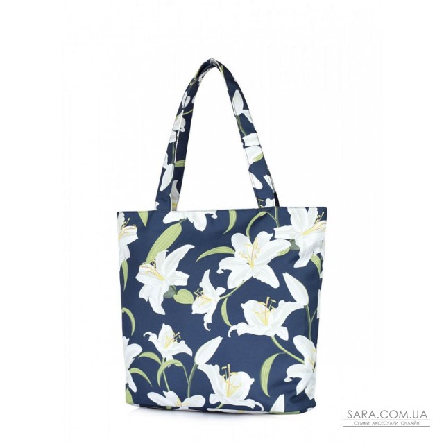 Жіноча текстильна сумка POOLPARTY Select з ліліями (select-lily) Жіноча текстильна сумка POOLPARTY Select з ліліями (select-lily)