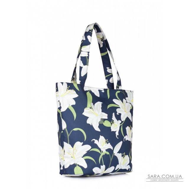 Жіноча текстильна сумка POOLPARTY Select з ліліями (select-lily) Жіноча текстильна сумка POOLPARTY Select з ліліями (select-lily)