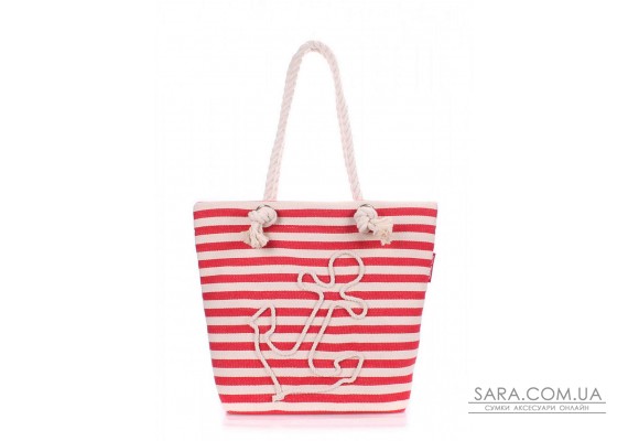 Літня бавовняна сумка POOLPARTY Anchor з якорем (anchor-red)