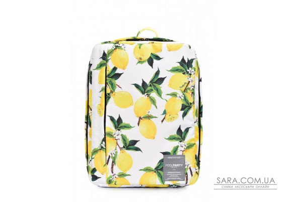Рюкзак для ручної поклажі POOLPARTY Airport 40x30x20см Wizz Air / МАУ з лимонами (airport-lemons)
