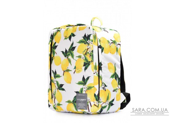 Рюкзак для ручної поклажі POOLPARTY Airport 40x30x20см Wizz Air / МАУ з лимонами (airport-lemons)