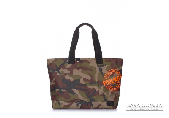 Повсякденна текстильна  сумка POOLPARTY Riot камуфляжна (riot-camo)