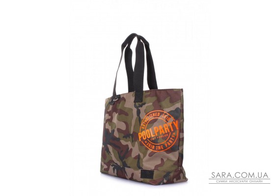 Повсякденна текстильна  сумка POOLPARTY Riot камуфляжна (riot-camo)