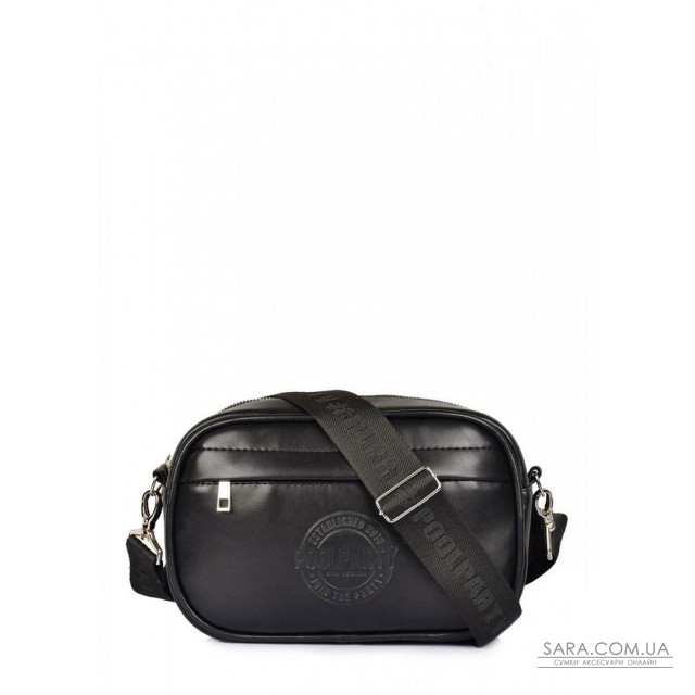 Чорна сумка з ременем на плече POOLPARTY Capsule зі штучної шкіри (capsule-black) Чорна сумка з ременем на плече POOLPARTY Capsule зі штучної шкіри (capsule-black)