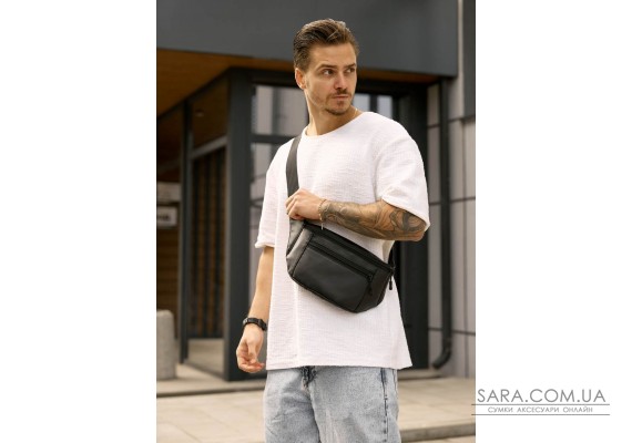 Чоловіча сумка на пояс бананка Sambag Tirso Max чорна