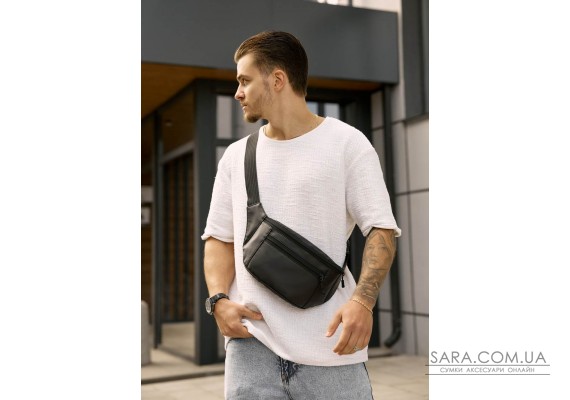 Чоловіча сумка на пояс бананка Sambag Tirso Max чорна