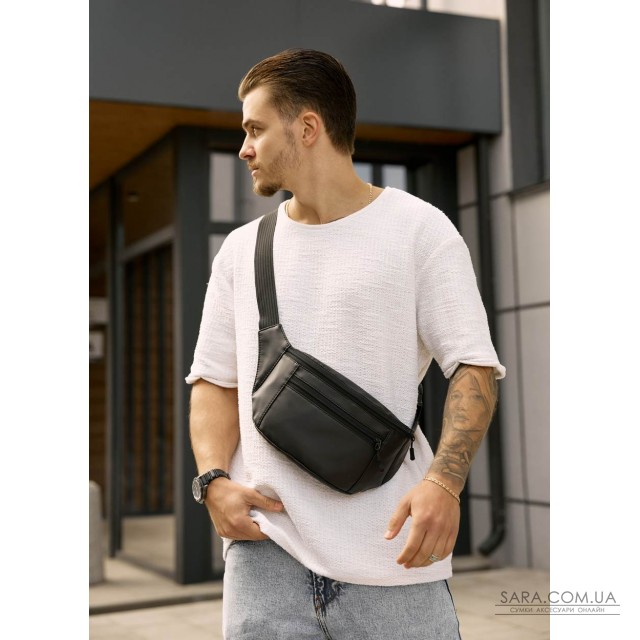 Чоловіча сумка на пояс бананка Sambag Tirso Max чорна Чоловіча сумка на пояс бананка Sambag Tirso Max чорна
