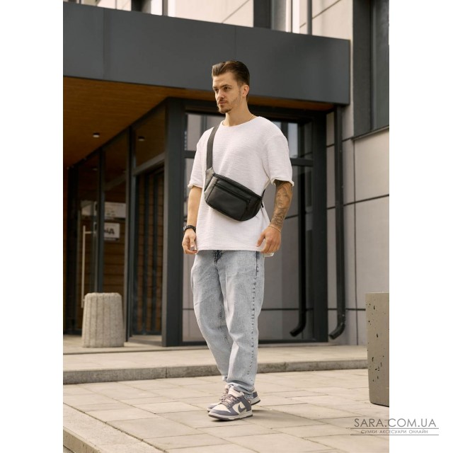 Чоловіча сумка на пояс бананка Sambag Tirso Max чорна Чоловіча сумка на пояс бананка Sambag Tirso Max чорна