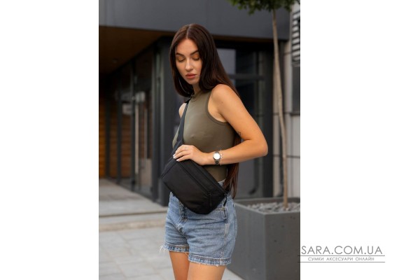 Сумка на пояс бананка Sambag Tirso  LCH чорний тканевий