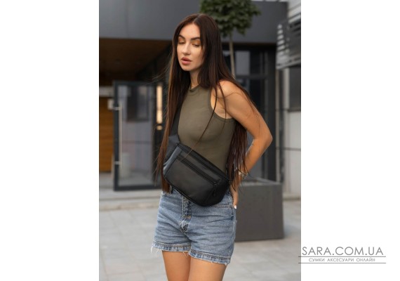 Жіноча сумка на пояс бананка Sambag Tirso Max чорна