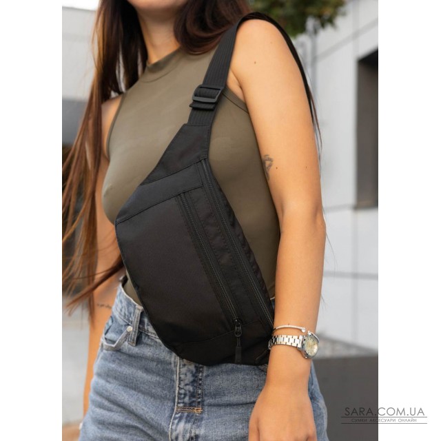 Сумка на пояс бананка Sambag Tirso LCH чорний тканевий Сумка на пояс бананка Sambag Tirso LCH чорний тканевий